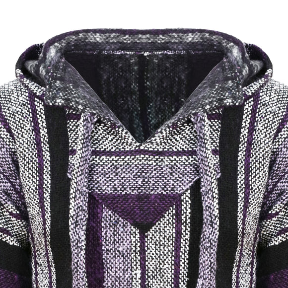 Close up of Purple Baja Hoodie