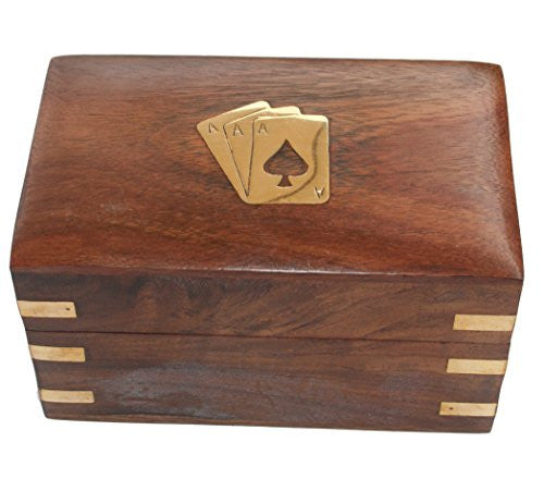 Card box with brass inlay from sheesham wood