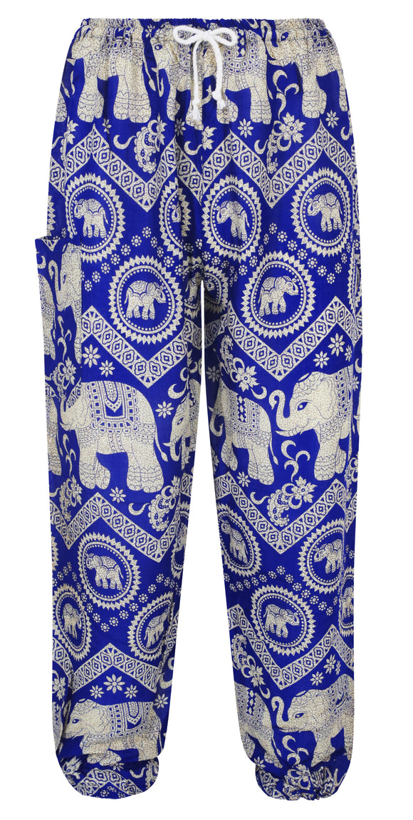  Blue Elephant Print Yoga trousers