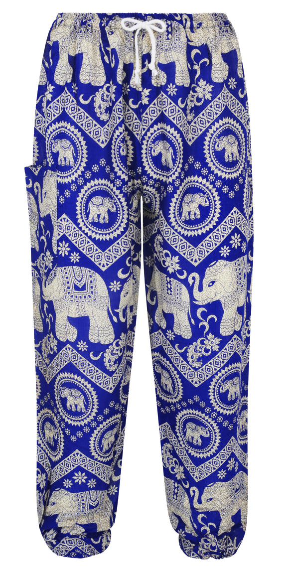 Blue Elephant Print Yoga trousers