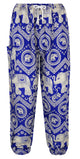  Blue Elephant Print Yoga trousers