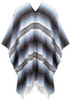 Blue Mexican Blanket Poncho