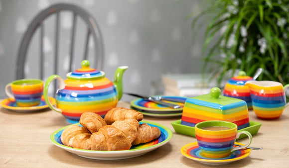 rainbow coloured Teapot for one