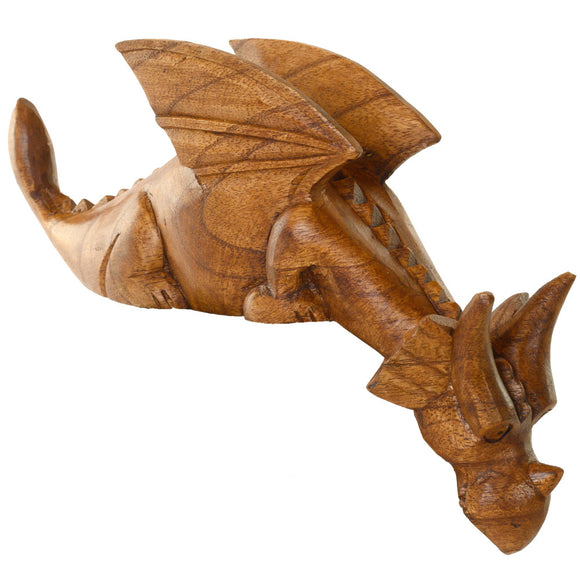Hand carved wooden dragon