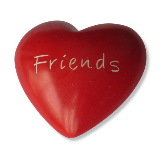 Red Soap Stone Heart with 'Friends'