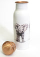 Copper water bottle with lid - baby elephant design