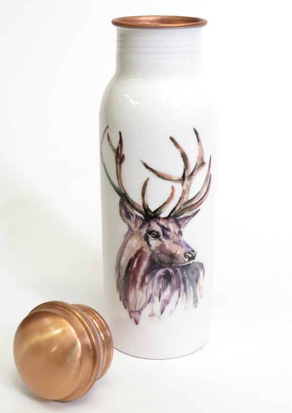 Copper water bottle and lid - h2o collection