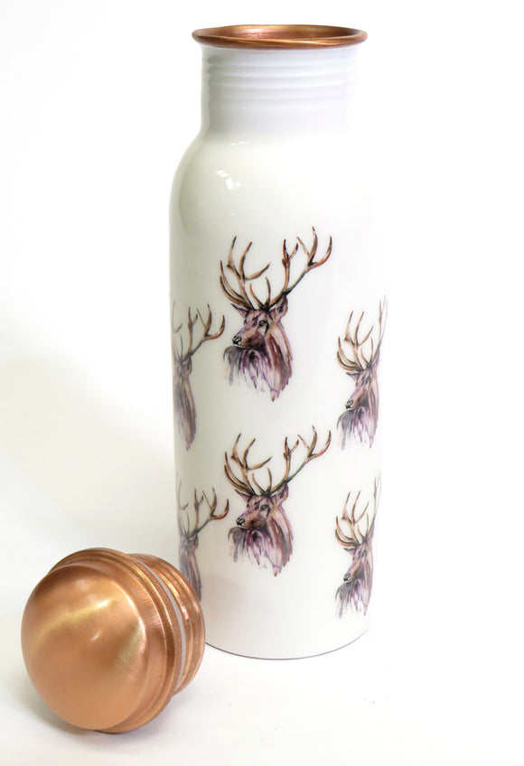 Copper water bottle and lid - h2o collection