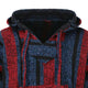 Purity Style Red, Blue and Black Hoodie close-up