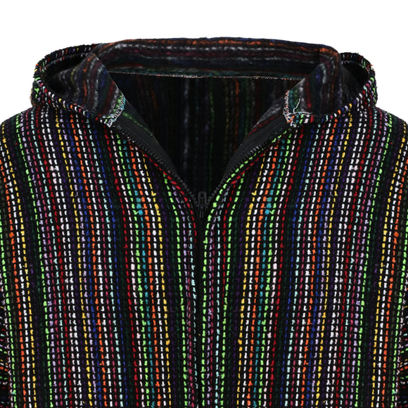 multi-fleck zipper baja hoodie