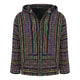 Multi-coloured full length zip baja hoodie