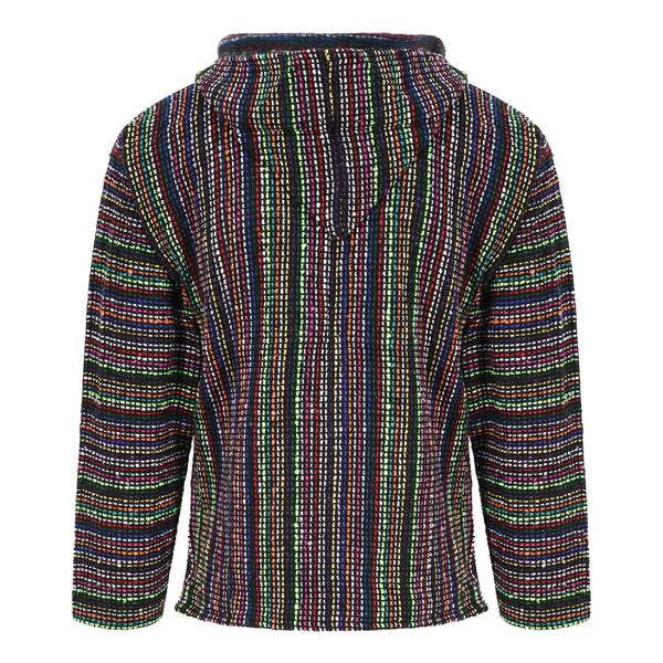 multi coloured mexican baja hoodie rear