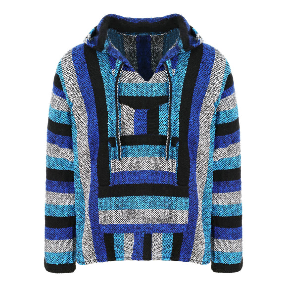 blue stripe mexican baja hoodie