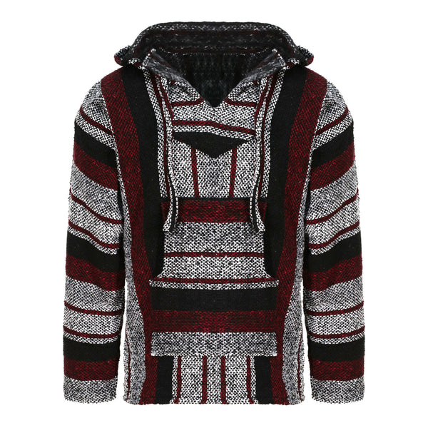 Maroon, Black and White baja hoodie