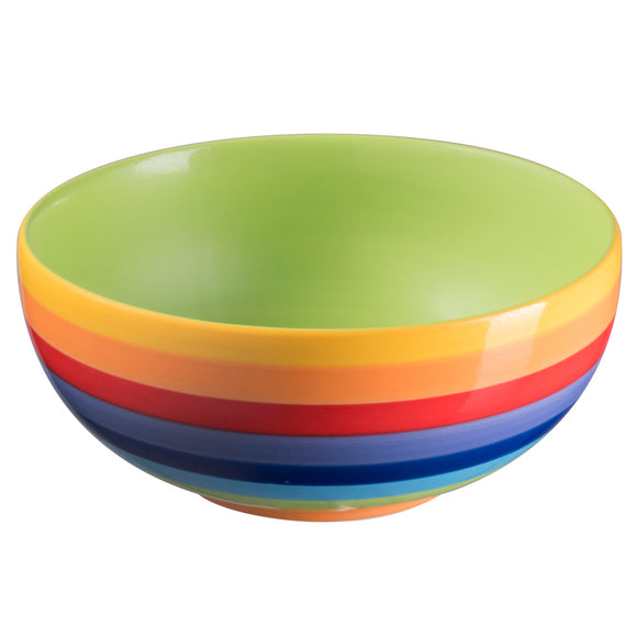 Rainbow Striped Ceramic Bowl
