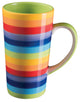 Tall rainbow coloured mug