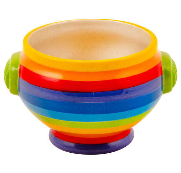 rainbow hand painted fair trade soup bowl