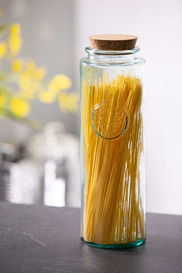 Authentic Recycled Glass Jar with Spaghetti 
