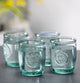 Recycled Glass drinking glasses with water