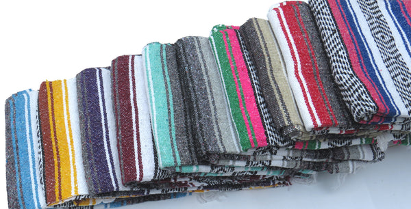 Group of various yoga blankets