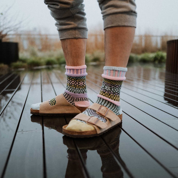 lilac solmate sock on man