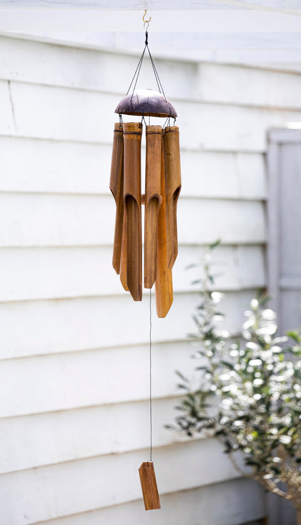 Coconut shell bamboo wind chime
