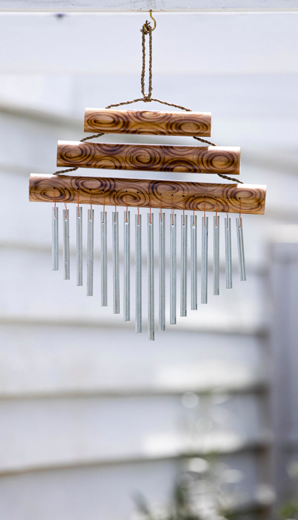Large triple bamboo chimes