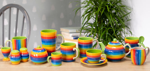 Full mug and cup rainbow set