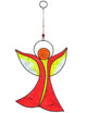 Angel suncatcher in red and yellow with hanging ring