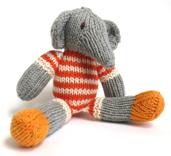 elephant sitting down newborn toy