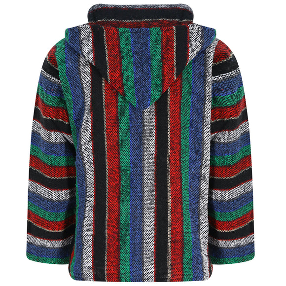 baja multi-coloured striped hoodie rear