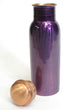 Purple coloured copper drinking bottle