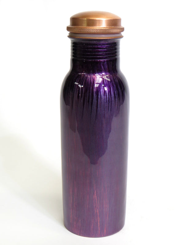 Copper drinking bottle - purple finish