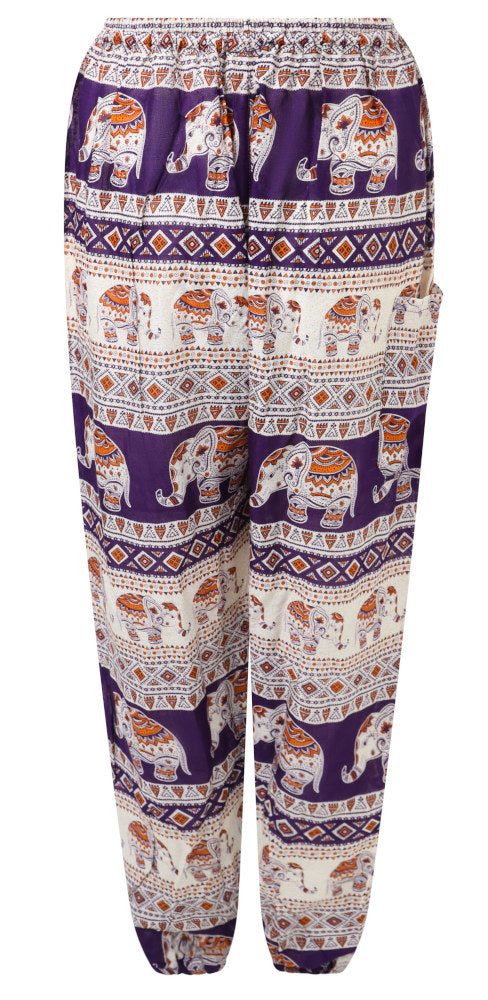 Back of elephant print harem pants