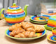 Rainbow Dinner Plate with croissants