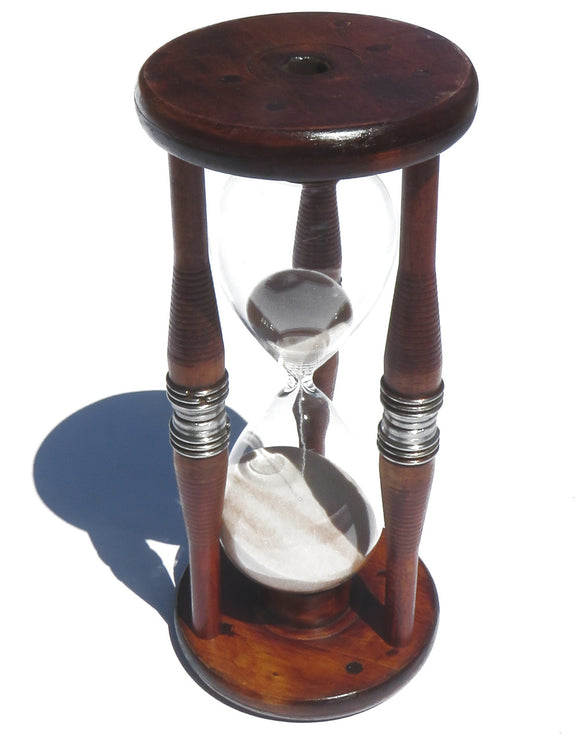 White sand hour glass